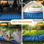 Inflatable Camping Mat, Ultra-Lightweight Sleeping Pad with Built-in Pillow & Foot Pump, Camp Pads for Backpackers, Hikers & Outdoor Enthusiasts, Easy to Carry, Gifts