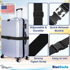 Luggage Straps for Suitcases - TSA Approved - Black, 20 PK - Bulk Multipack Premium Nylon Belts for Suitcase, Briefcase & Travel Bag - Adjustable Strap Length 46" - 78"