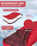 KingCamp Sleeping Bag for Adults, Cold Weather & Warm Extra Wide Big & Tall XL Portable Waterproof Flannel Sleeping Bags, Essentials Gear Accessories for Camping Backpacking Hiking Indoor & Outdoor