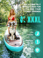 Niphean (Extra Large) Inflatable Paddle Board, SUP for 2+1 People/Family, Stand Up Paddle Board with (Beginner Friendly) StabilTrac Fin, Waterproof Phone Pouch, Paddle Boards for Adults, Gift Ideas