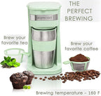 Mixpresso Single Cup Coffee Maker & 14oz Travel Mug, Lightweight Personal Drip Coffee Brewer & Tumbler, Compatible with Coffee Grounds Bubdle With 3 Piece Set Of Airtight Coffee And Sugar Plastic Cani