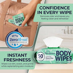 Body Wipes for Women, Extra Moist No Rinse Bathing Sheets (4pk), 200 XL Shower Cloths + 16 Deodorizing Bath Wipes - 9"x12" Travel Size Essentials, Toiletries for Womens Hygiene & Post Workout Cleanup