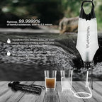 Gravity Water Filter Straw, Camping Water Filtration System with Purifier, Water Purifier Survival for Travel,Camping,Hiking and Emergency Survival Kit,No Expiration Date,Reusable,3L,White