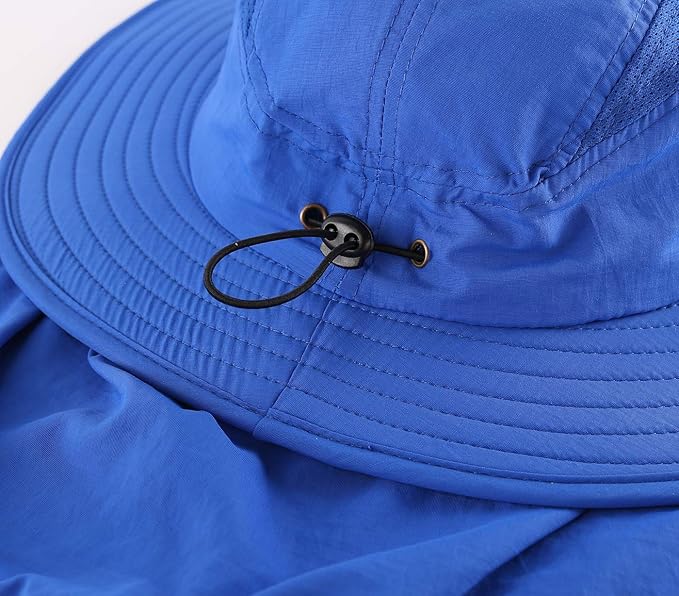 Home Prefer UPF 50+ Mens Wide Brim Fishing Hat with Neck Flap Sun Hat for Men Women Sun Protection Cap