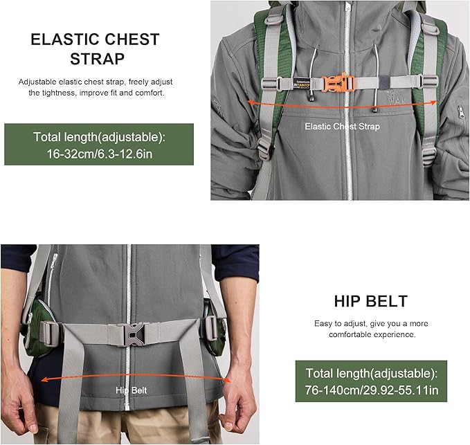 MOUNTAINTOP 70L Internal Frame Backpack Camping Backpacking Hiking Backpack for Men Women with Rain Cover