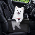 GENORTH Small Dog Car Seats for Small Dogs,Portable Puppy/Pet Car Booster Seat with Clip-On Leash and Mesh Window for Small Pet Up to 11 lbs