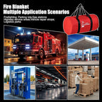 Large Fibreglass Vehicle Emergency Fire Blanket 13.1x19.6 ft, Car Fire Suppression Blanket for Conflagration with Carry Bag, Silver
