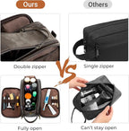 Elviros Toiletry Bag for Men, Large Travel Shaving Dopp Kit Water-resistant Bathroom Toiletries Organizer PU Leather Cosmetic Bags