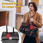 Travelambo Luggage Tags for Suitcases PU Leather Travel Tags Bag Tags Privacy Protection Travel Essentials