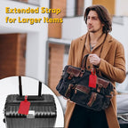 Travelambo Luggage Tags for Suitcases Faux Leather Privacy Protection 2 Pack Bag Tags Travel Accessories Essential, Deep Red