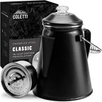 COLETTI Classic Coffee Percolator — Percolator Coffee Pot, Camp Coffee Maker – The Original Camping Coffee Pot, Now Modernized – For Campsite Brewmasters Everywhere [Matte Gray Enamel, 12 Cup]