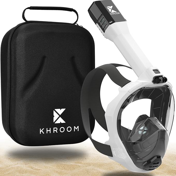 Khroom Full Face Snorkel Mask for Adults | New Valve Tech for Easy Breathing | 3X Larger Air Intake | Leak-Proof & Anti-Fog | Premium Snorkel Gear | Scuba Mask with Action Cam Mount