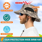 SUN CUBE Wide Brim Sun Hat Men Women, Fishing Hats Sun UV Protection, Mens Hiking Bucket Hat Safari Beach Boonie, UPF 50+