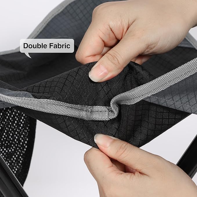 REDCAMP 2 Pack 22.4IN Tall Folding Tripod Stools for Adults, Lightweight Portable Camping Stools for Fishing Hunting Backpacking Traveling, Black