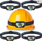Skywin Hard Hat Light, Headlamp Rechargeable, 5 Pack Lightweight USB, XPG+COB 3 LED 200 Lumen Camping Helmet Light for Adults with Red Light IP44 Waterproof