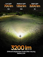 10000mAh Rechargeable Camping Light with Stand 5.6 ft Max Height, Individual Lamp Bracket, with 2 Detachable Lamp Panels, Cordless Led Work Light, Camping Garage Workshop Car Repair