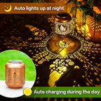 2 Pack Gnomes Solar Lanterns Outdoor Waterproof Hanging Solar Lights Gnomes Gifts for Women Men Mom Metal Decorative LED Outdoor Lanterns for Patio, Lawn, Landscape, Garden Decor, Yard Decorations