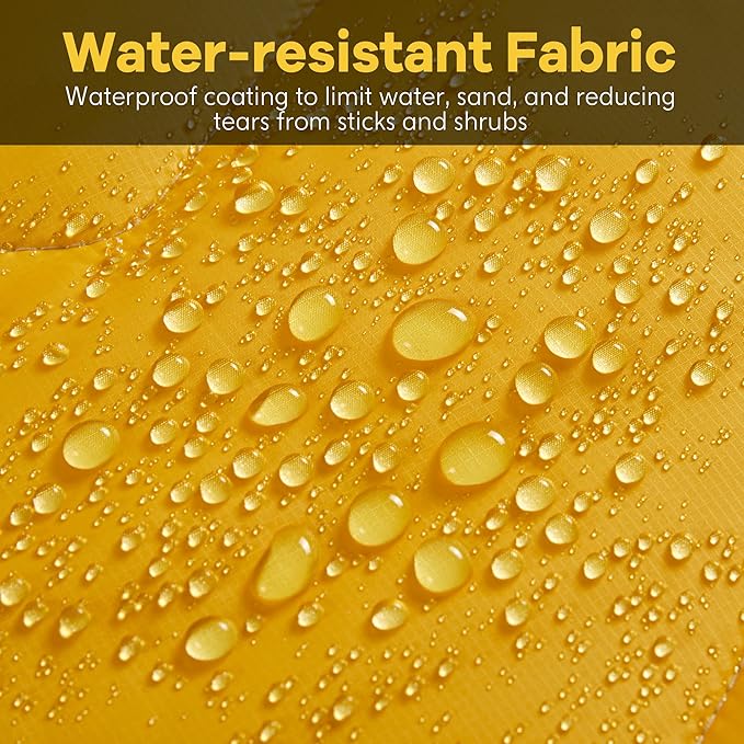 UNIKOME Lightweight Travel Blanket, Waterproof Warm Puffy Down Alternative Camping Blanket with Corner Loops, 75'52', Yellow