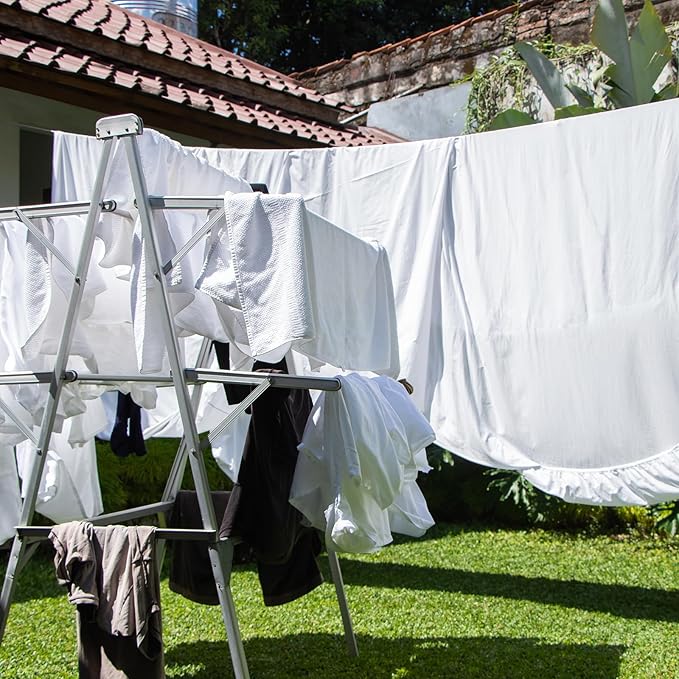 uxcell Portable Clothesline, 26.25ft Nylon Windproof Non-Slip Washing Line Rope for Courtyard Outdoor Travel Camping Laundry Drying, White
