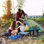 16 Inch Tall Portable Folding Camping Stool - Aluminum Alloy Lightweight Seat With Carry Bag for Fishing, Outdoor Camping, Hiking and BBQ - Red