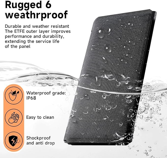 100W Portable Solar Panel MC-4 Foldable Solar Panel Charger Kits 18V IP68 Waterproof Lightweight and Compact for Small Power Station RV Travel Outdoor Activities