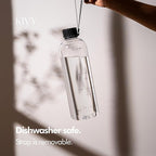 KIVY Large Water Bottle 50oz [Lightweight & Shatterproof] Fits Backpack & Cupholder for Travel, Sports, School - Clear water bottle no straw - 1.5 Liter water bottles - 50oz Water bottle