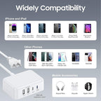 USB C Charger Block, 45W 4 Port USB C Fast Charging Station Hub Cube Brick for Multiple Devices, Travel Charger USB Power Strip Adapter Plug for iPhone 16 15 14 13 Pro Max, iPad, MacBook Air, Samsung