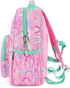 mibasies Toddler Backpack for Girls 2-4: Cute Kids Backpacks for Girls - Preschool Kindergarten Backpack - Rainbow Pink