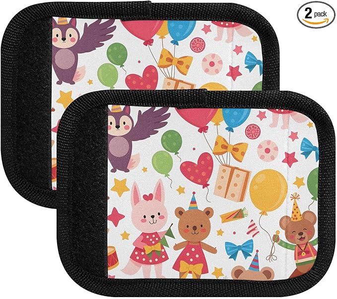 Animals Festival Cute Luggage Handle Wrap for Suitcase Luggage Tags Handle Covers Identifiers Soft Decorations Travel Accessories 2 Pack