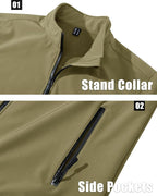 MAGCOMSEN Men's Fleece Lined Softshell Jacket Waterproof Windbreaker Rain Jacket for Tactical Hiking