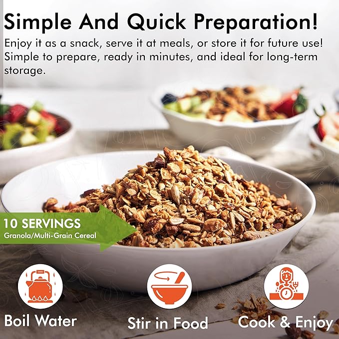 Numanna Grab-n-Go Buckets 240 Servings, 36 lbs Freeze-Dried Premade Meals | 25+ Year Shelf Life | Non-Perishable, Ready-to-Eat Breakfast & Dinner Everyday Meals | Emergency Food Kit | Made in USA Pack of 3