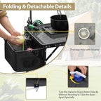 REDCAMP Portable Grill Table with Sink for Outside, Lightweight Aluminum Frame Folding Grill Stand Table with Adjustable Height for Camping Picnic Cooking BBQ, 36 x 20 x 31 in, Black