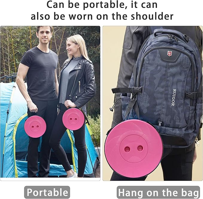 ALEVMOOM Portable Telescoping Collapsible Stool with Cushion & Bag, Retractable Folding Stool for Adults, Lightweight But Sturdy Capacity 440 lbs for Camping Fishing Hiking BBQ