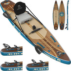 Wild 11'×36"/11'6"×34"/12'6"×33" Inflatable Paddle Board with Seat, One-Stop Premium SUP Board Gears, Tailored 5 Fins, Stable Inflatable Stand Up Paddle Boards for Youth/Adults of All Levels