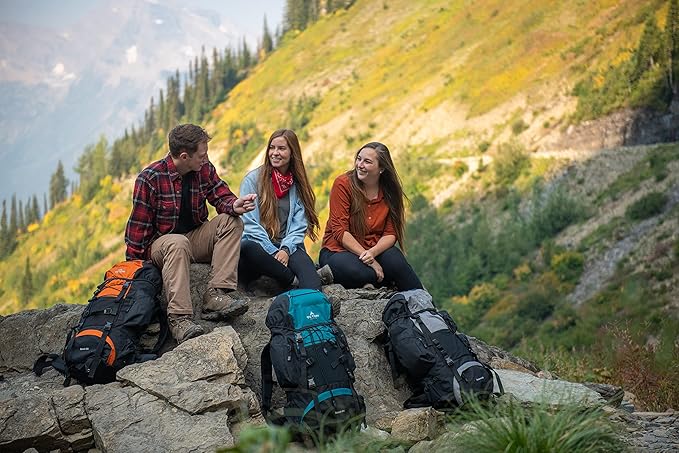 TETON 65L Scout Internal Frame Backpack for Hiking, Camping, Backpacking, Rain Cover Included