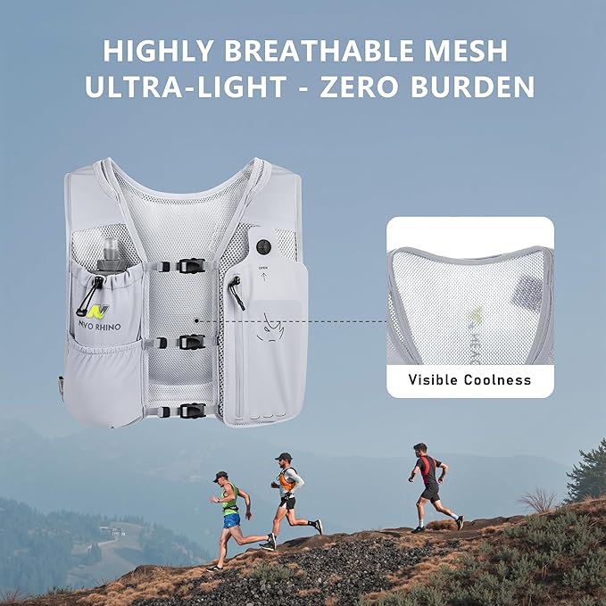 Running Vest with 350 ML TPU Soft Flask, Small Running Water Vest -Adjustable Chest Straps, Lightweight Hydration Vest Pack for Trail Marathon Hiking Cycling for Women Men Mini