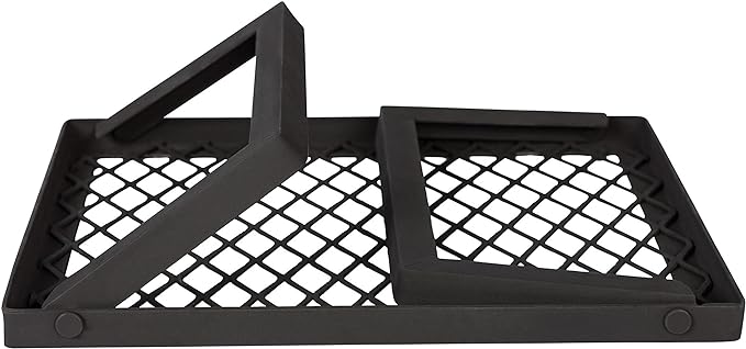 Amazon Basics Heavy-Duty Portable Camping Grill Grate for Campfire Cooking, Black