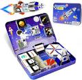 Magnetic Tiles,42PCS Magnetic Building Blocks with Metal Storage Box,Magnetic Tiles for Kids Ages 3+,Magnet Tiles for Boys & Girls（Universe）