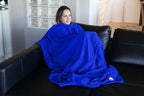 BlueHills Ultra Compact Travel Blanket 2 Pack Large Soft Cozy Portable Blanket Sheet with Carry Case and for Flight Airplane Car Layover Camping Hotel Blue C205-2PK-Royal