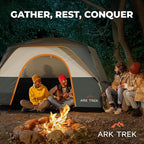 ArkTrek 6 Person Tents for Camping-Robust Family Camping Tent Cabin w Ground Sheet, Rainfly Cover, Powerport-Comfy Large Quick, Waterproof Pop up Camping Tent for Picnics Fishing Hiking