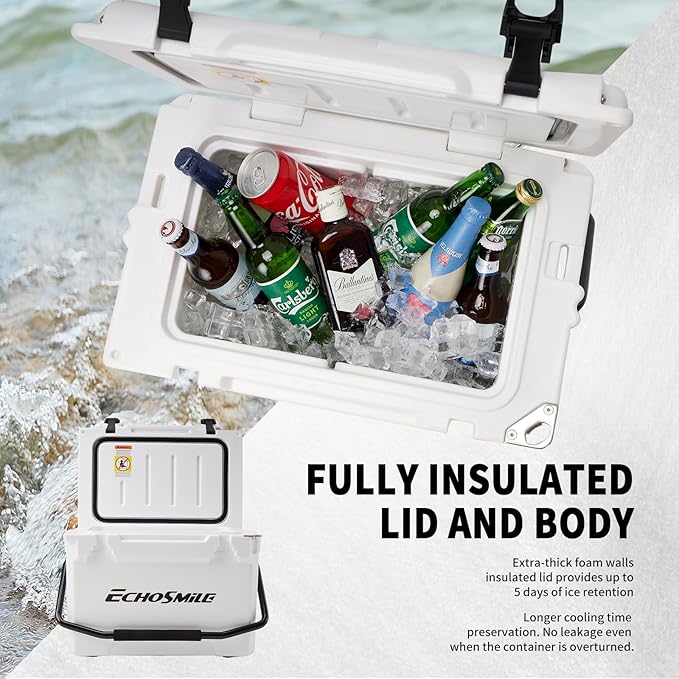 EchoSmile 25/30/35/40/60/75 Quart Rotomolded Cooler, Built to Stand up to The Rigors of The Journey