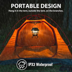 TRIROCKS Set of 2 LED Solar Camping Lantern Dimmable Rechargeable Lantern IPX3 Water-Resistant Portable Emergency Lights Outdoor Camping Lights for Camping Home Power Outage Hurricane Hiking (Green)