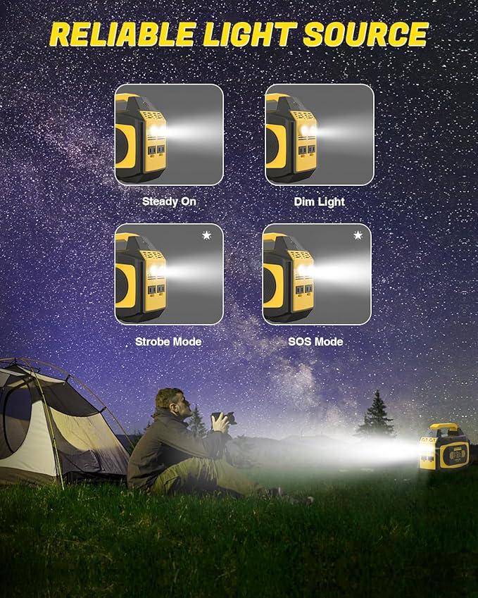 LIPOWER Portable Power Station 500W, 472Wh Solar Generator, Backup Lithium Battery with AC Outlets for Camping CPAP Emergency RVs (Solar Panel Optional)