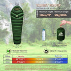Down Backpacking Sleeping Bag 620FP, Lightweight Sleeping Bag for Adult Backpacking, Hiking, Camping. with Compression Bag.