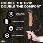 Cascade Mountain Tech Lightweight Aircraft-Grade Aluminum Trekking Poles with Extended Down Grip Plus Tip Kit