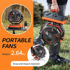 Camping LED Fan with Light, 40000Max Rechargeable Battery Powered Outdoor Tent Fan with Light and Hook, 4 Speed, Personal USB Desk Fan for Camping, Fishing, Power Outage,Hurricane, Worksite