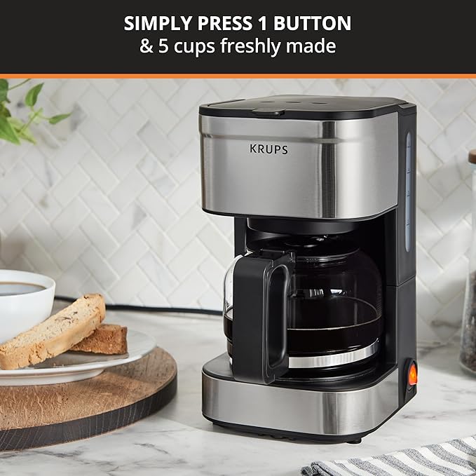 KRUPS Simply Brew Coffee Maker with Pause & Brew, Keep Warm and Reusable Filter