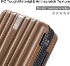 Hanke 14 Inch Underseat Carry On Luggage with Wheels Hard Shell Suitcases Lightweight Small Luggage for Weekender Mini Suitcase Carry On Bag Travel Luggage for Travel Rolling Suitcase.(Brown)