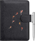 WALNEW Passport Holder for Travel, RFID Passport Cover Wallet for Women Men, PU Leather Passport Book Card Holder Case with Pen (Buckle Closure, Buckle-Carp)