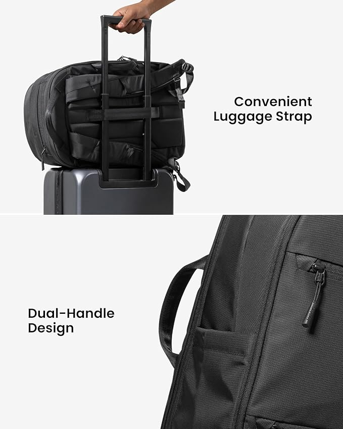 tomtoc Laptop Backpack 32L, Large Business Work Bag Fits 15.6-16 Inch Laptop, Water-Resistant Durable Computer Travel Backpack for Business Trip, Weekend Getaway